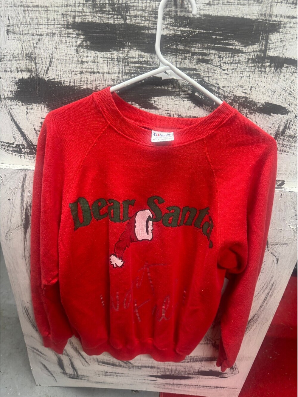 vintage dear santa hanes pullover